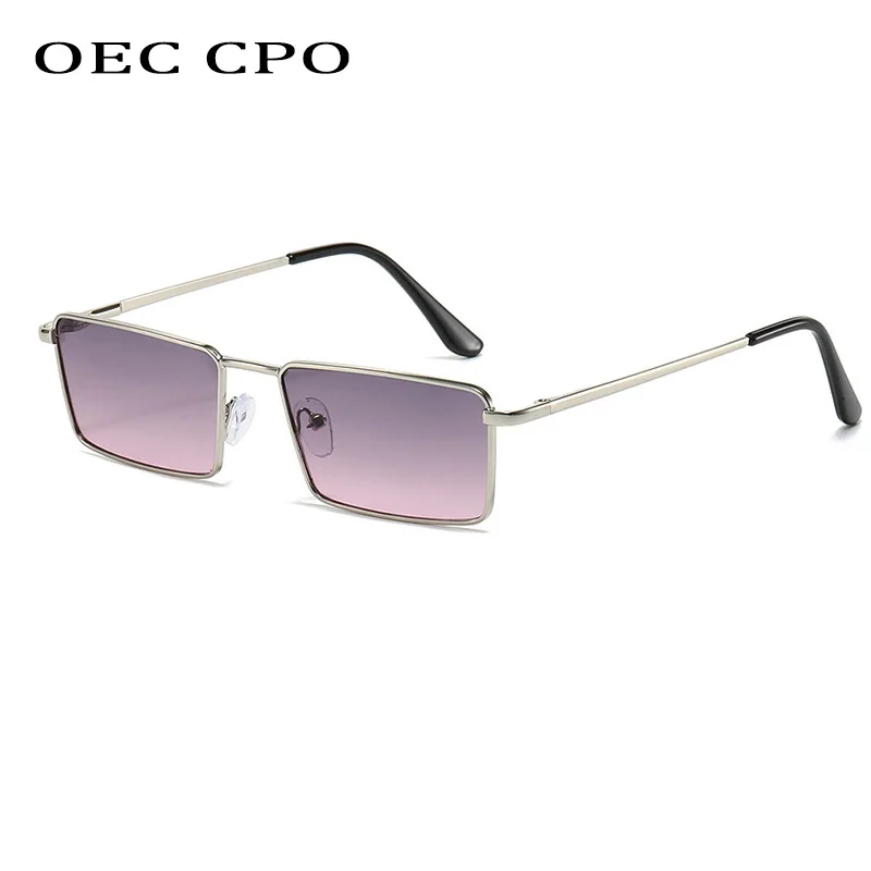 Винтажные металлические маленькие квадратные солнцезащитные очки для мужчин и