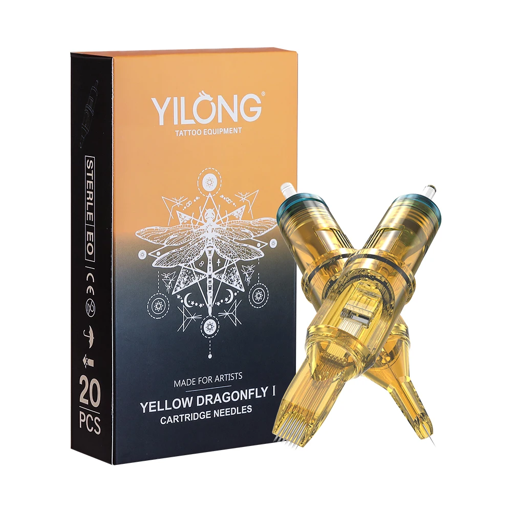 Фото Набор одноразовых тату-игл YILONG, 20 шт., размеры RL, RM, RS, M1, для роторных тату-машинок №1