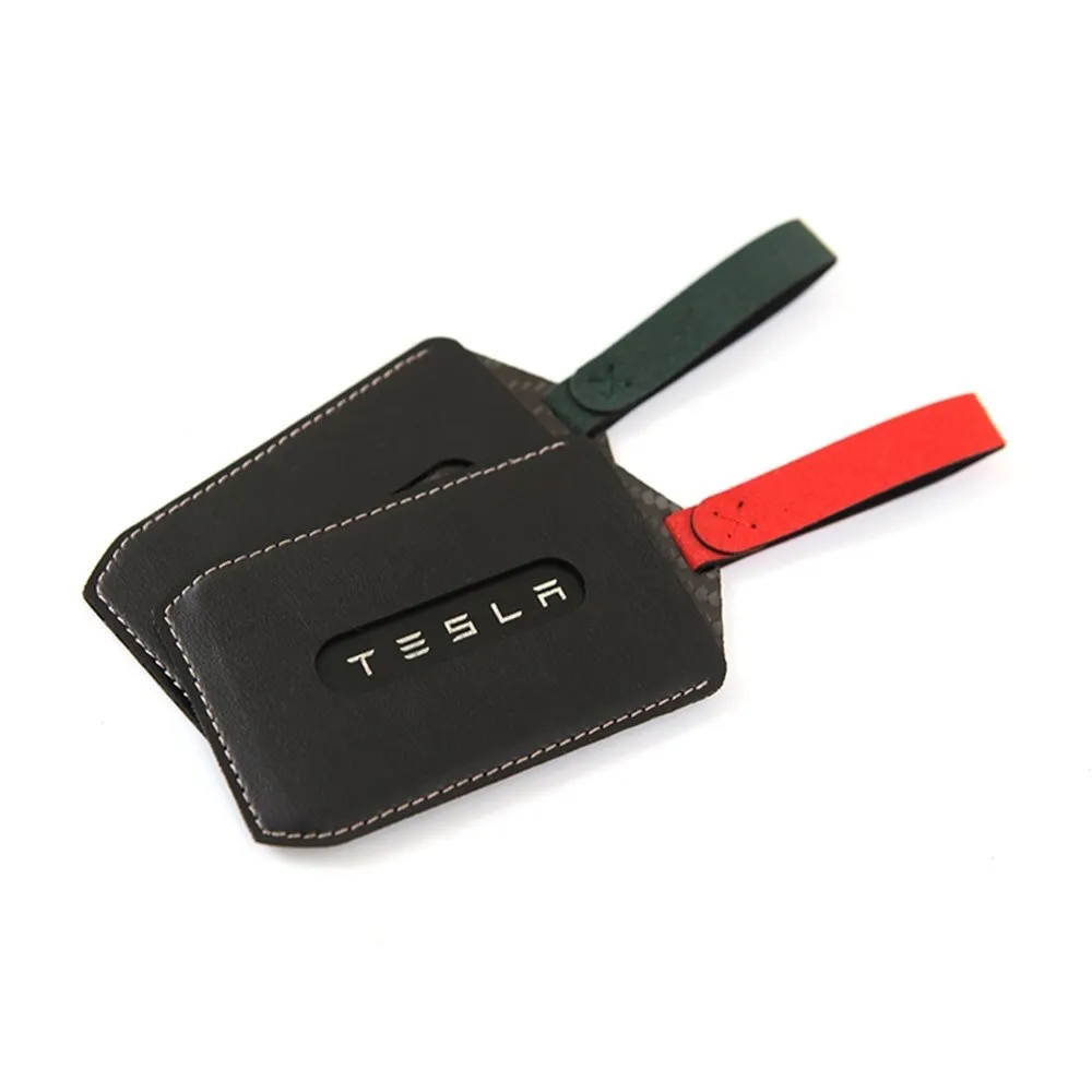 

Hot Selling Genuine Carbon Key Card Case For Tesla Model 3 Y S X Accessories Key Protective Holder Key Chain Card Cover