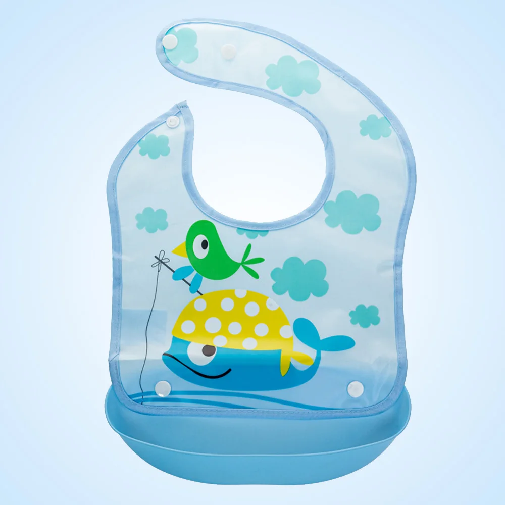 

Cute Cartoon Baby Bib with Removable Pocket Adjustable Waterproof Bib for Kids Teething Bibs for Children Drooling Bibs BM88
