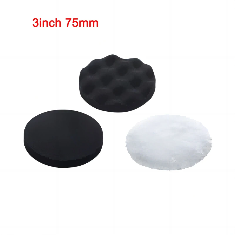 

3шт Комплект автомобильных полировальных накладок Шерстяные полировальные накладки 3-6-дюймовый автоматический пенопластовый буфер-полировщик для шлифовки, мойки, вощения, вытирания пыли автомобиля