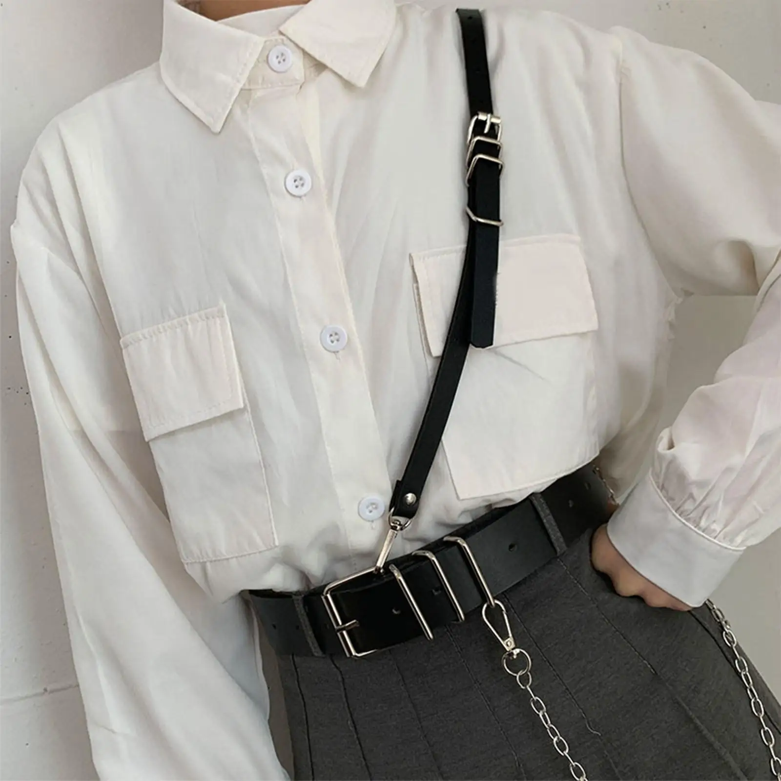 

Leather Women Waist Belt Corsage Gothic Fashion for Dresses Jumpsuit