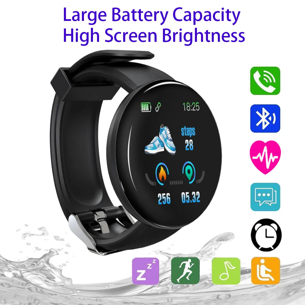 

Smartwatch D18 Men's Women's Wristwatch Sports Smart watch for IOS Android Heart Rate Blood Pressure Fitness Tracker Bracelet