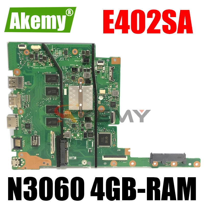 

Akemy E402SA Laptop motherboard for ASUS E502SA original mainboard 4GB-RAM N3060 CPU