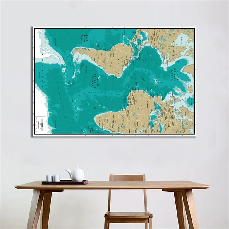 

42*59cm The Geographic Map Non-woven Canvas Painting Wall Decorative Print Vintage Art Poster Home Decor School Supplies