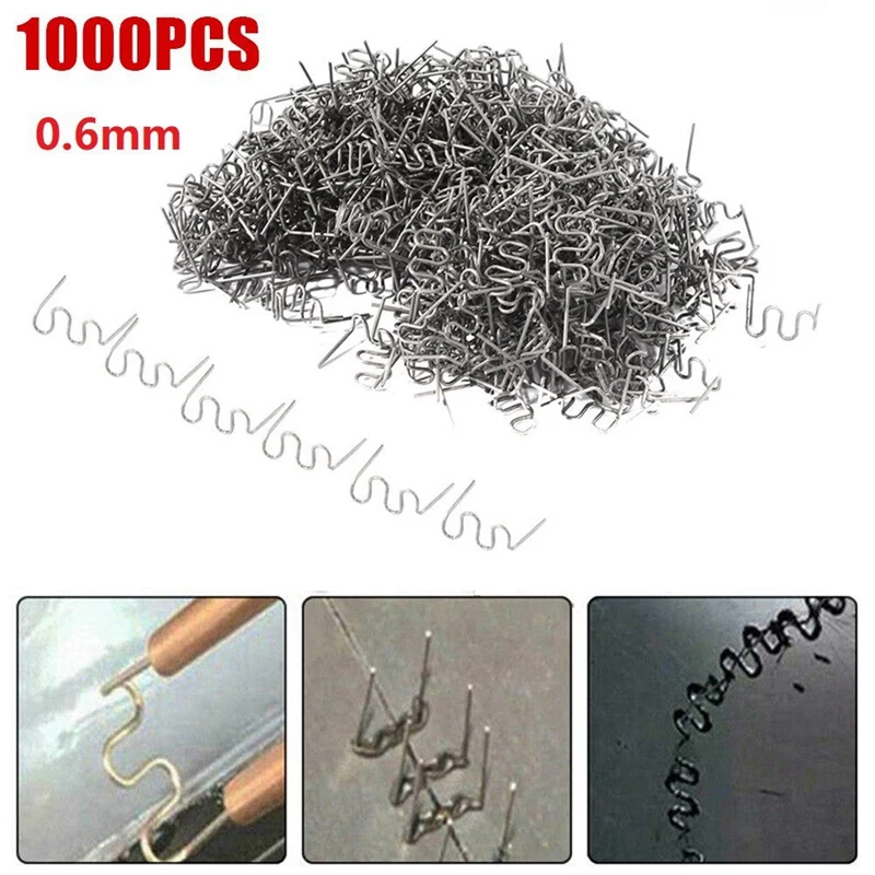

1000Pcs 0.6Mm S Wave Staples For Car Bumper Bodywork Plastic Stapler Repair Kit 0.6Mm Wave Staples Soldering Tools