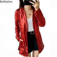 kohuijoo 2022 autumn new sequins blazer women street high street long sleeve formal slim designer blazer women sequined coat
