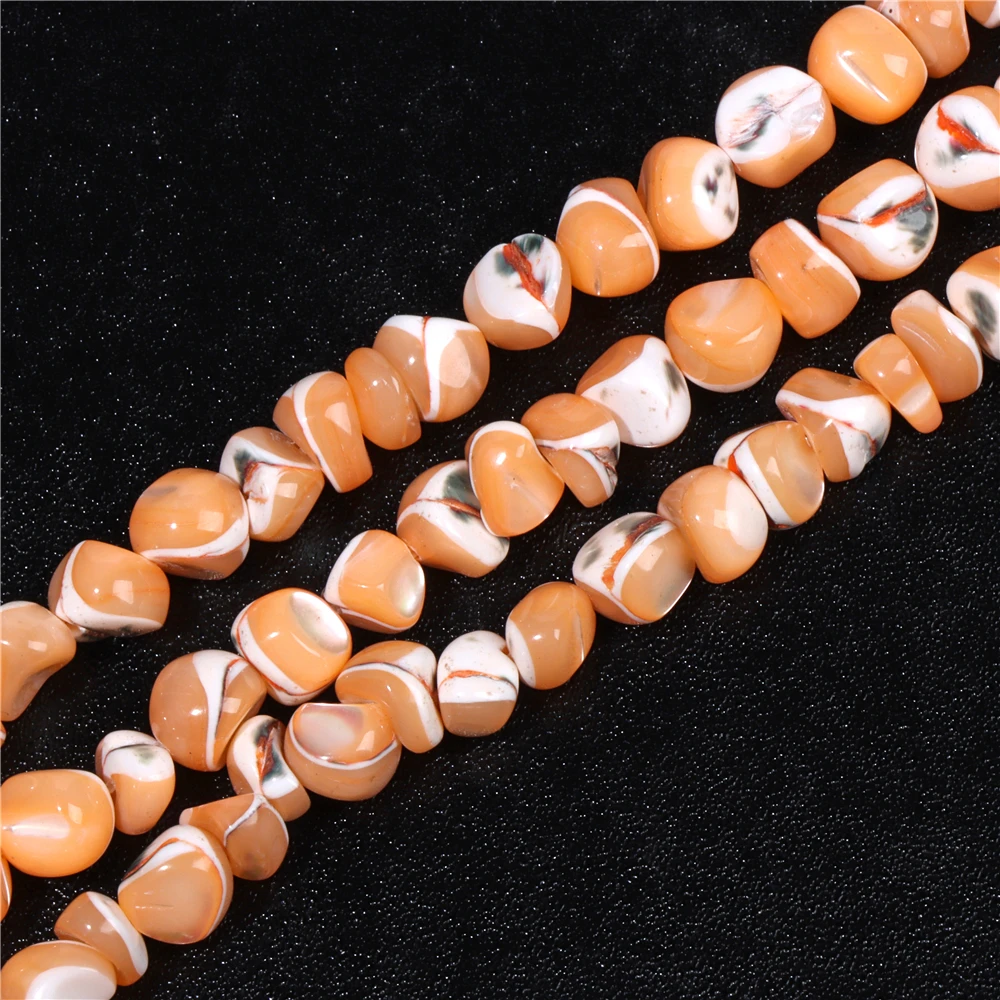 Оранжевые жемчужные бусины из ракушек, чипы, нестандартные натуральные ракушки, свободные бусины для изготовления ювелирных изделий, браслетов, товары для рукоделия