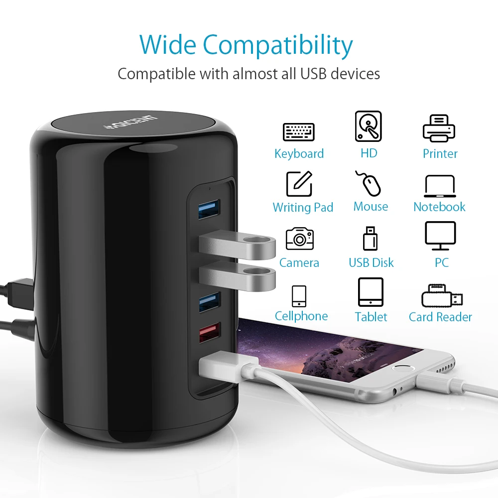 Концентратор ORICO Sub-brand QIC USB2.0 на 6 портов высокоскоростной разветвитель USB 3 0 с