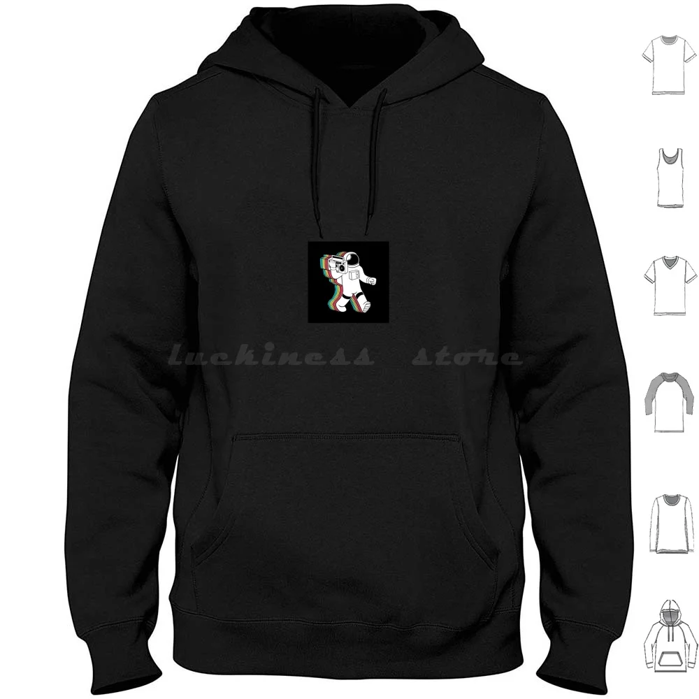 Boombox Retro Spaceman Hoodies Long Sleeve