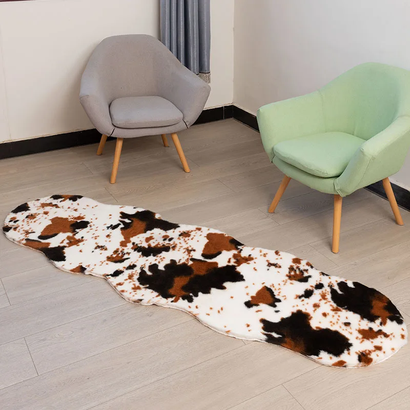 

imitation leopard pattern Rug faux skin leather NonSlip Antiskid Mat washable Animal print Carpet for living room bedroom