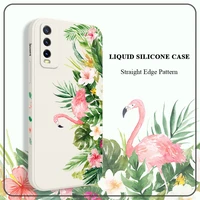 plant flamingo phone case for vivo y20 y20i y20s y12s y30 y33s y12 y15 y17 y19 y21 s1 pro y91 y93 y95 silicone cover
