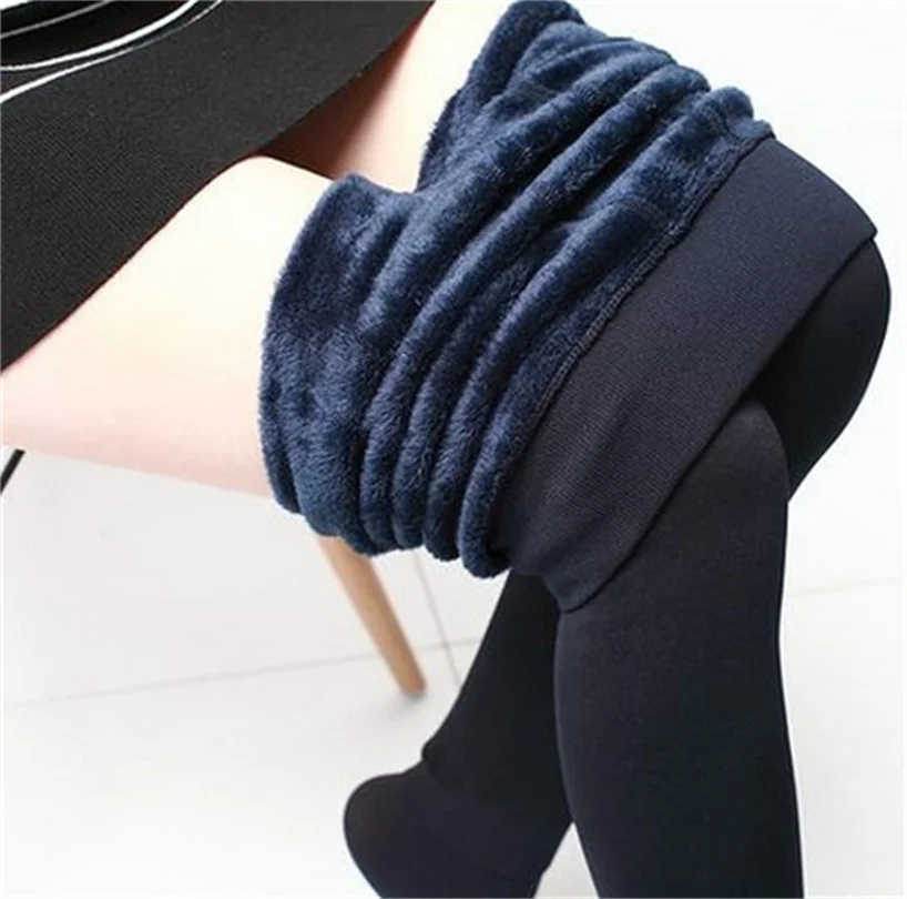 Legging Fake Translucent stockings Winter Warm Fleece Pantyhose Thicken High elasticity Slim Stretchy Outdoor tights ropa mujer