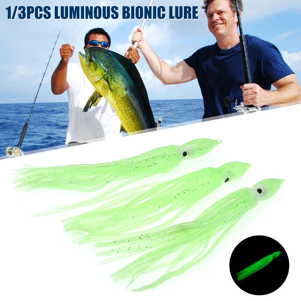 

Luminous Rubber Octopus Fishing Bait for Outdoor Fishing Tools Bionic Lure Bait Soft PVC Glow in Dark Attract Fish