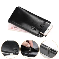 leather wallet for men mens long wallet with zipper coin purse mens bifold wallet credit card holder casual men purse