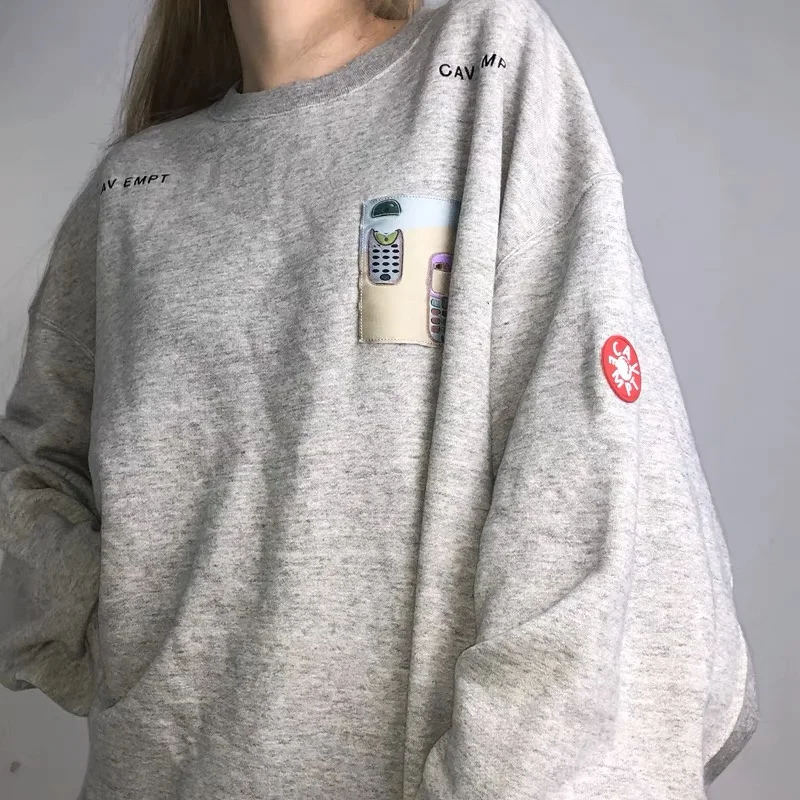 

Patchwork CAVEMPT C.E Crewneck Hoodie Flocking Printing Sweatshirts Cav Empt Hoodies Men Woman 1:1 High Quality Pullovers