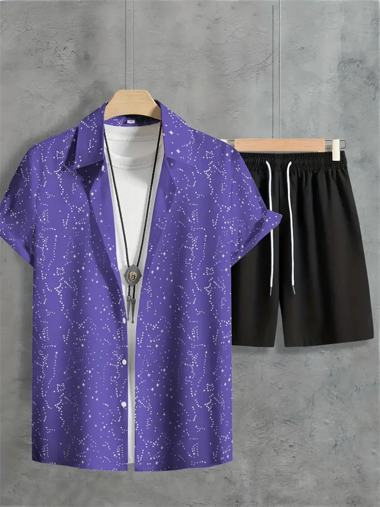 Рубашка мужская с принтом 3D модная Повседневная блуза коротким рукавом пляжные