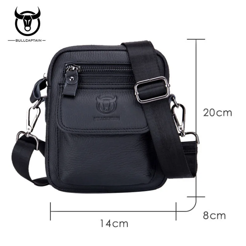 BULL CAPTAIN  Men Bag Genuine Leather Bags Men Messenger Bags Brand Casual Men's Shoulder Bag