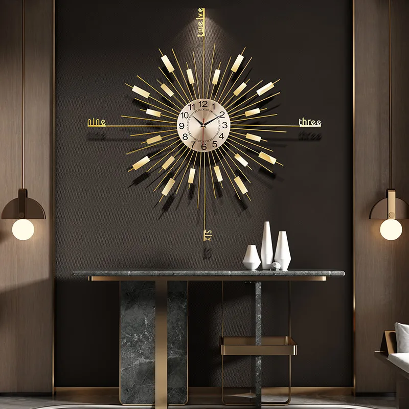

Роскошные скандинавские бесшумные настенные часы [HHT], настенные часы для гостиной с фоном, модные украшения для дома, аксессуары