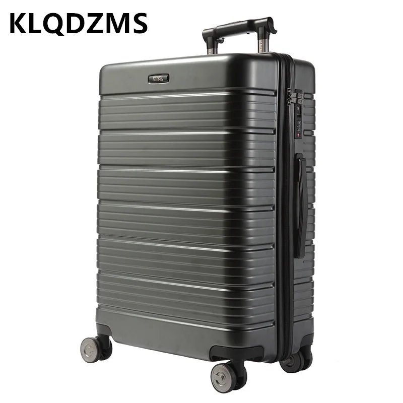 KLQDZMS New Men and Women Multifunctional Carry-on Charging Port Rolling Luggage 20 Inch Cabin Business Trolley Suitcase