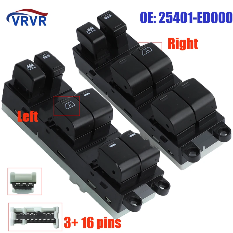 

25401-ED000 LHD RHD Left Right Electric Power Window Mater Switch For Nissan Tiida 25401ED000 Auto Accessories