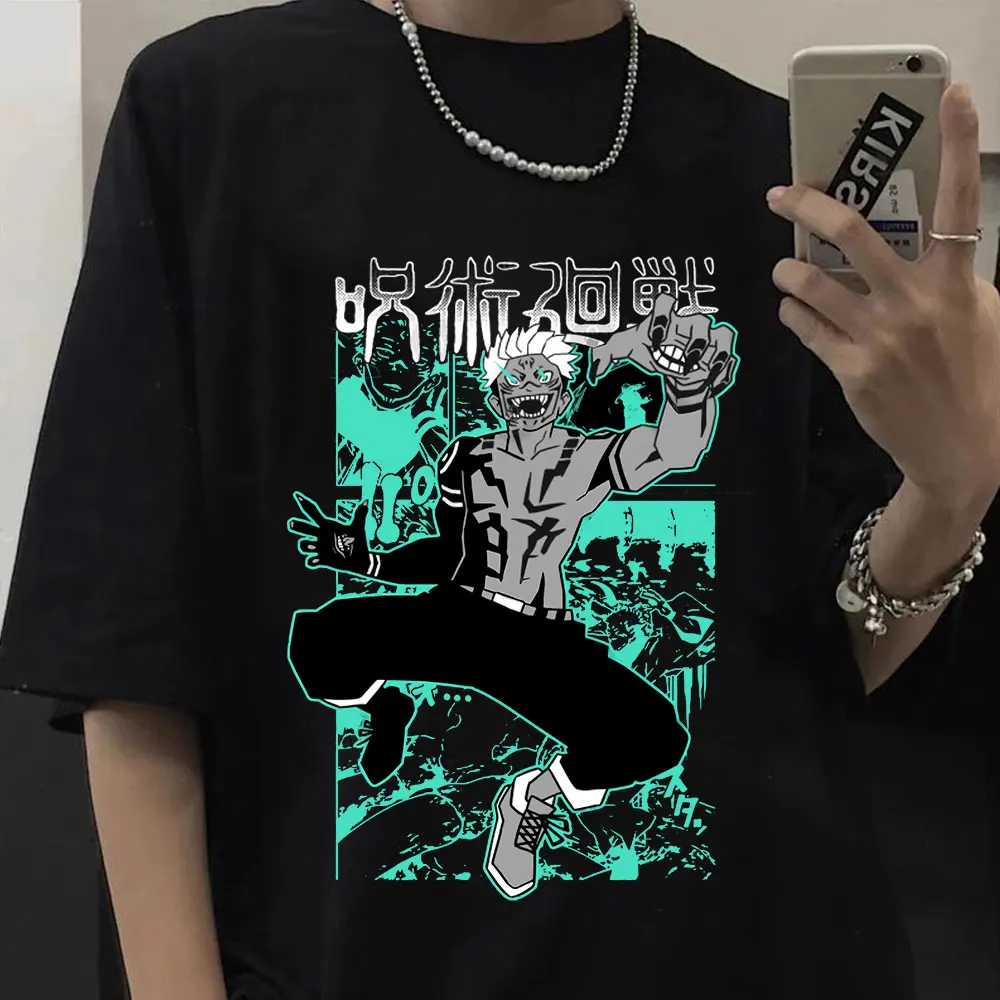 

Anime Jujutsu Kaisen T Shirt Men's Graphics Print T Shirts Harajuku Tops Ryomen Sukuna Cool Unisex Short Sleeves T-Shirt Male