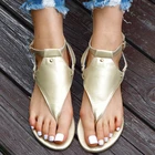 Женские сандалии, летняя пляжная обувь на плоской подошве, Модные металлические Босоножки с открытым носком, женская летняя обувь