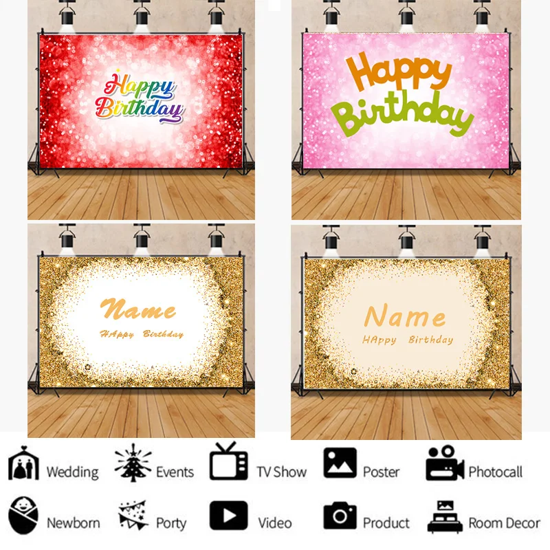 

Children Birthday Custom Words Photography Backdrops Newborn Baby Portrait Party Background Studio Props SH-01