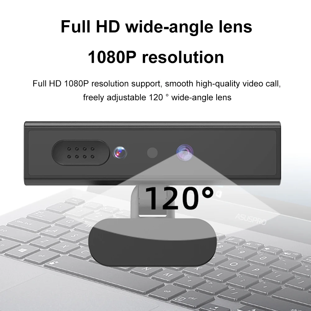 

Face Recognition Video Web Camera Built-in Microphone 5MP 360 Rotating for Desktop Laptop Computer Support Windows 10/11 System