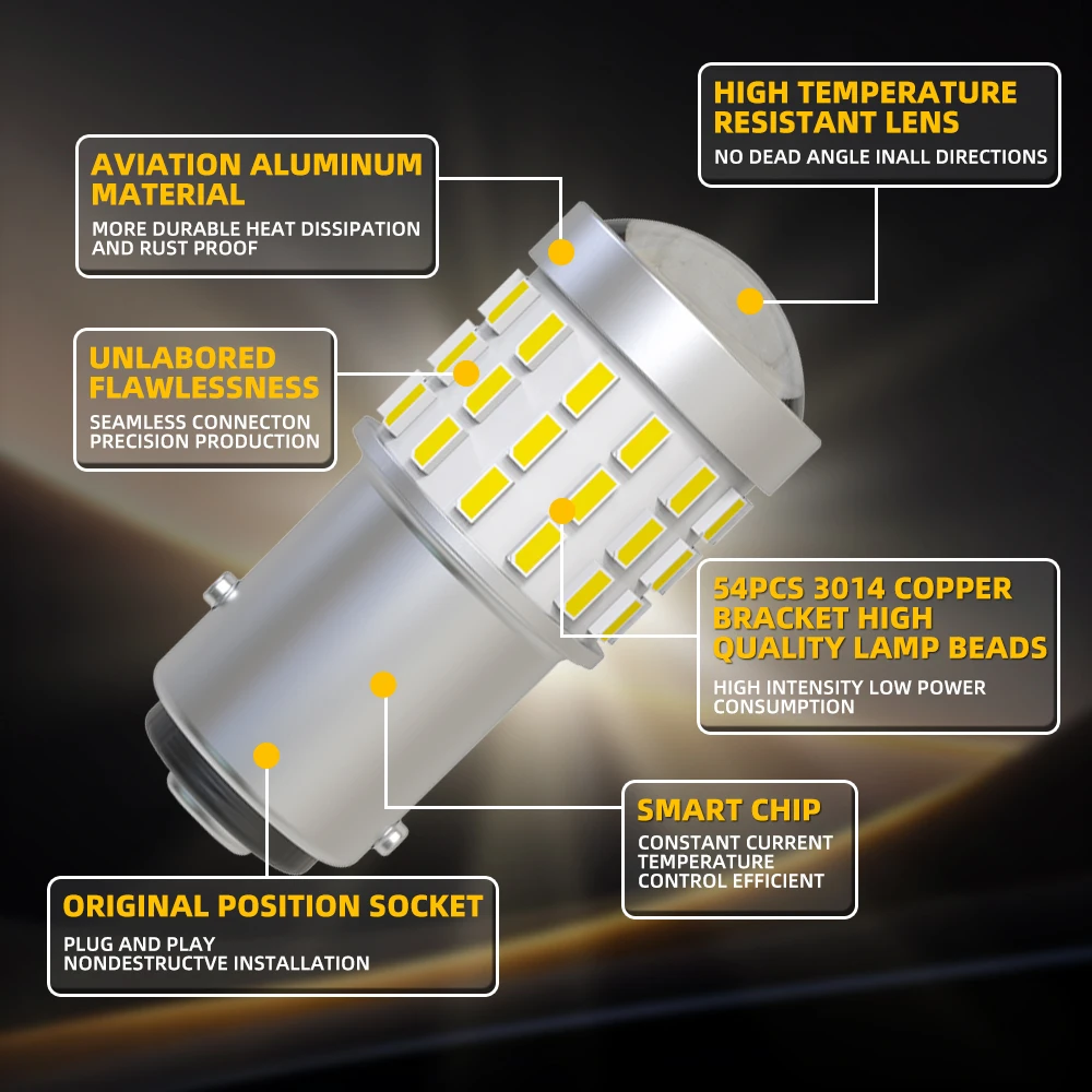 Автомобильные фонари заднего хода 1157 BAY15D P21/5W светодиодный 6000K стоп-сигналы