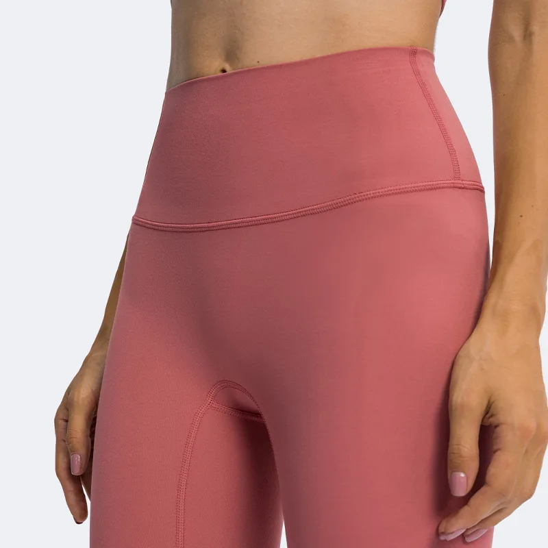 Solid Color Women Sports Pant High Waist Tight Fitness Yoga Legging Peach Squat Proof Back Waist Pocket Comprehensive Training