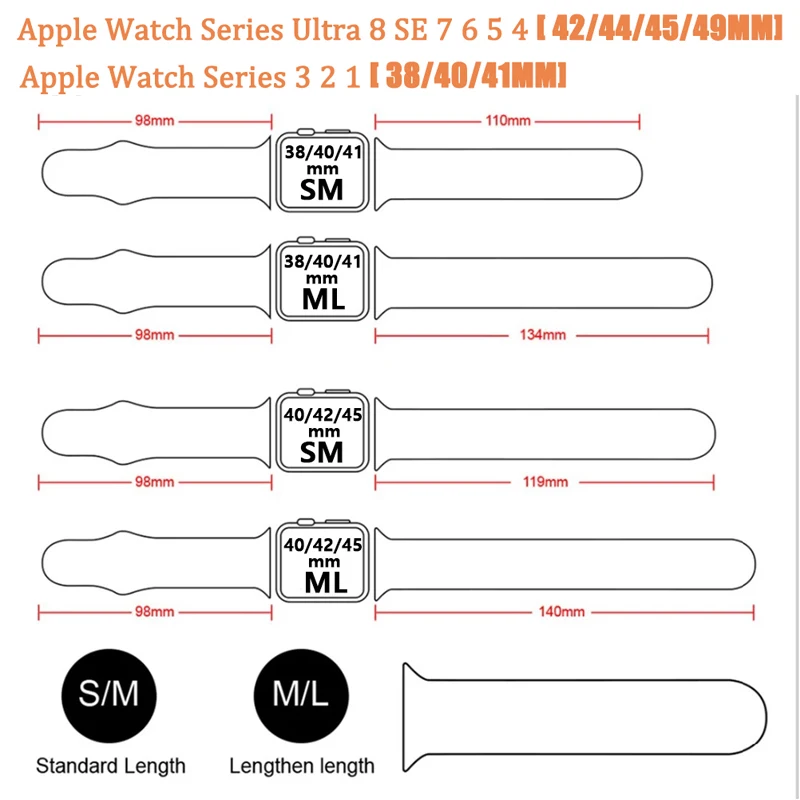 Silicone Strap For Apple Watch Band 44mm 40mm 45mm 41mm 49mm 42mm 38mm Sport bracelet iwatch Ultra series 7 se 3 4 5 6 8 band