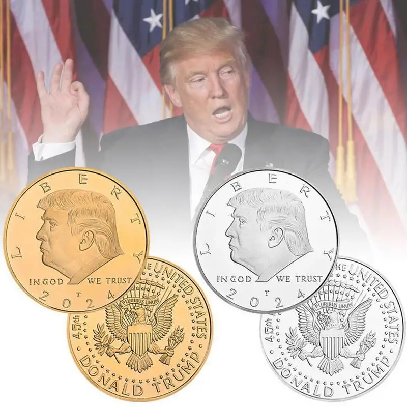 

Новинка 2024, американский Президент Трамп, искусственное оформление для США, искусственное оформление, монеты в подарок