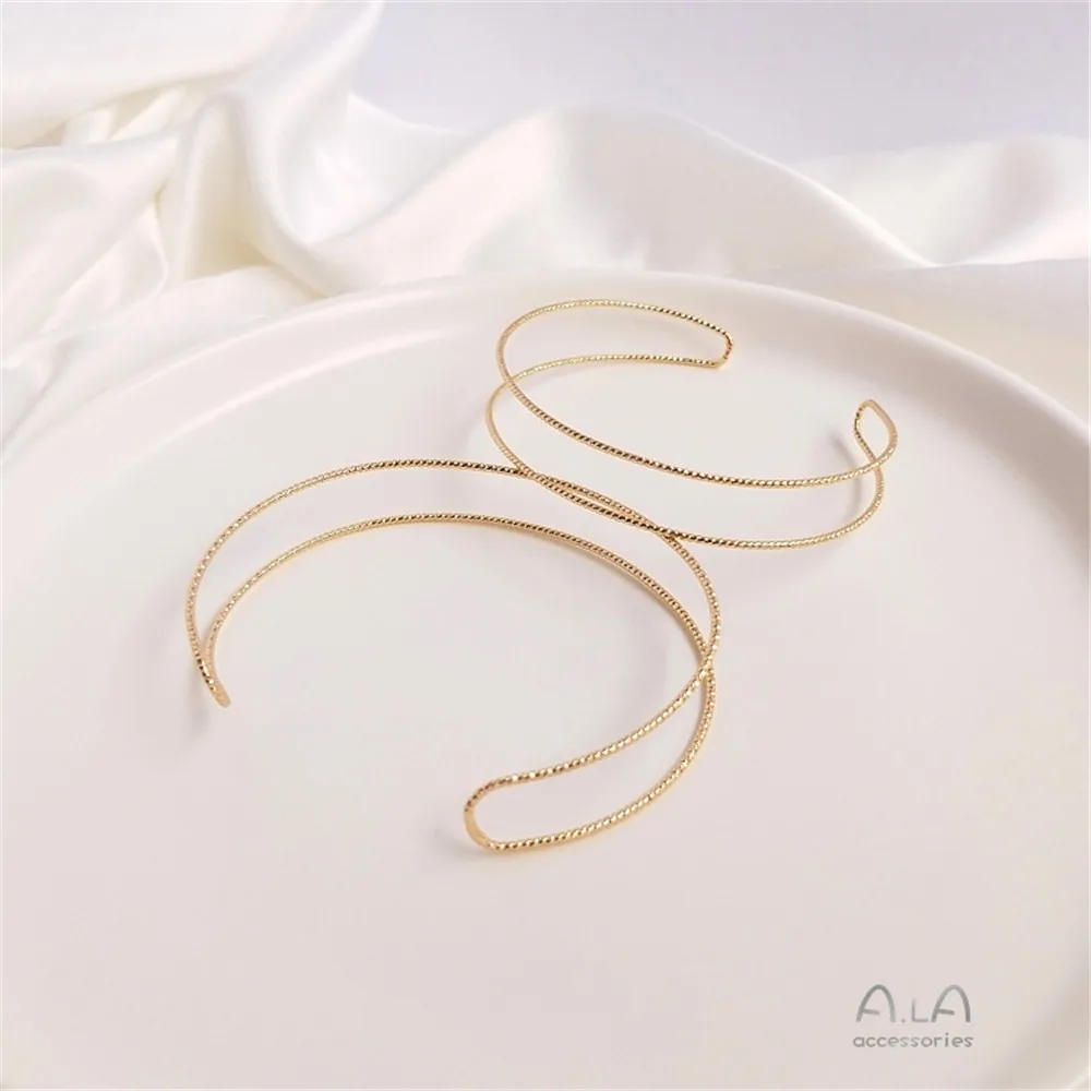 Купи 14K gold wrapped batch of flowers copper wire double strand bracelet ring winding wire double ring handmade diy accessories за 59 рублей в магазине AliExpress