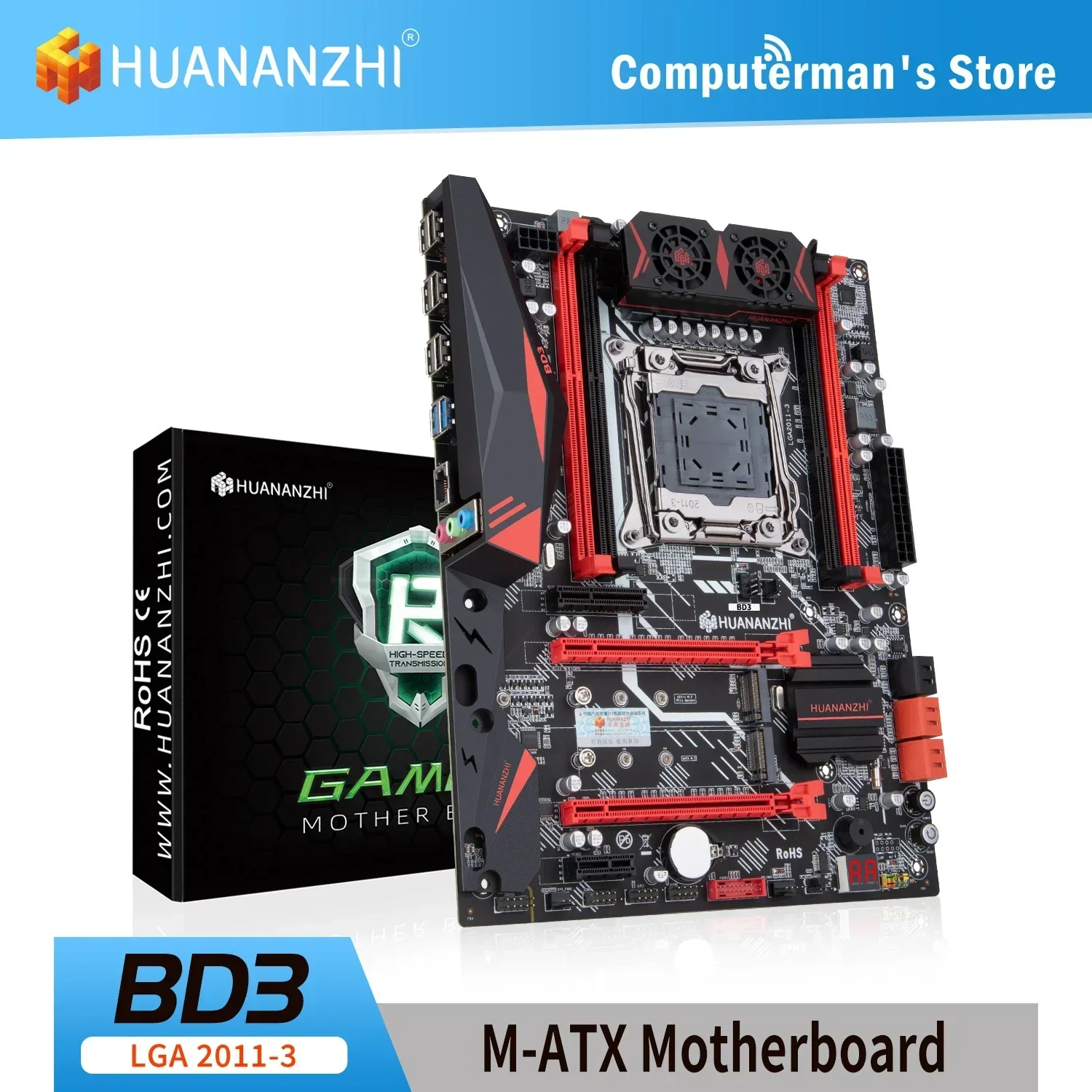 Материнская плата BD3 LGA 2011-3 Intel XEON E5 LGA2011-3 DDR3 RECC Non-ECC Память поддерживает рабочую