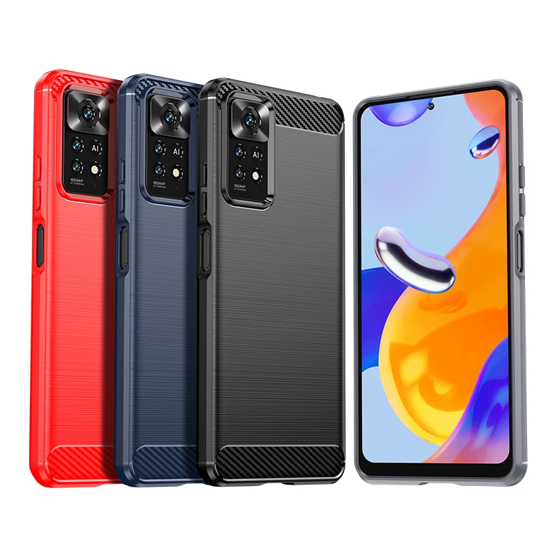 

For Cover Redmi Note 12 Pro 4G Case For Redmi Note 12 Pro 4G Bumper Silicone Carbon Fiber Case For Redmi Note 12 Pro 4G Global