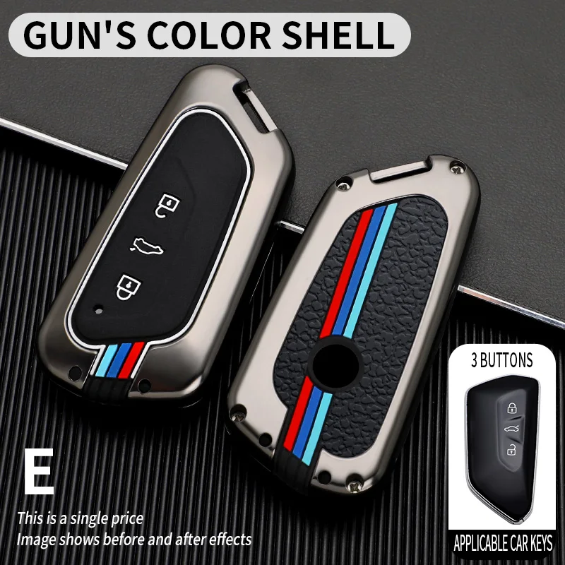 

Zinc Alloy Car Key Case Cover for VW Volkswagen Golf 8 Mk8 2020 Skoda 3 Buttons Keyless Remote Control Cases Keychain