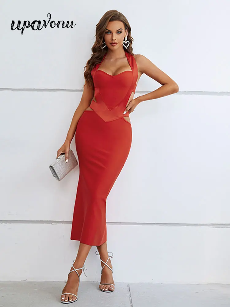 

Сексуальное летнее платье-футляр, женское облегающее платье средней длины с вырезом, без рукавов и с открытой спиной