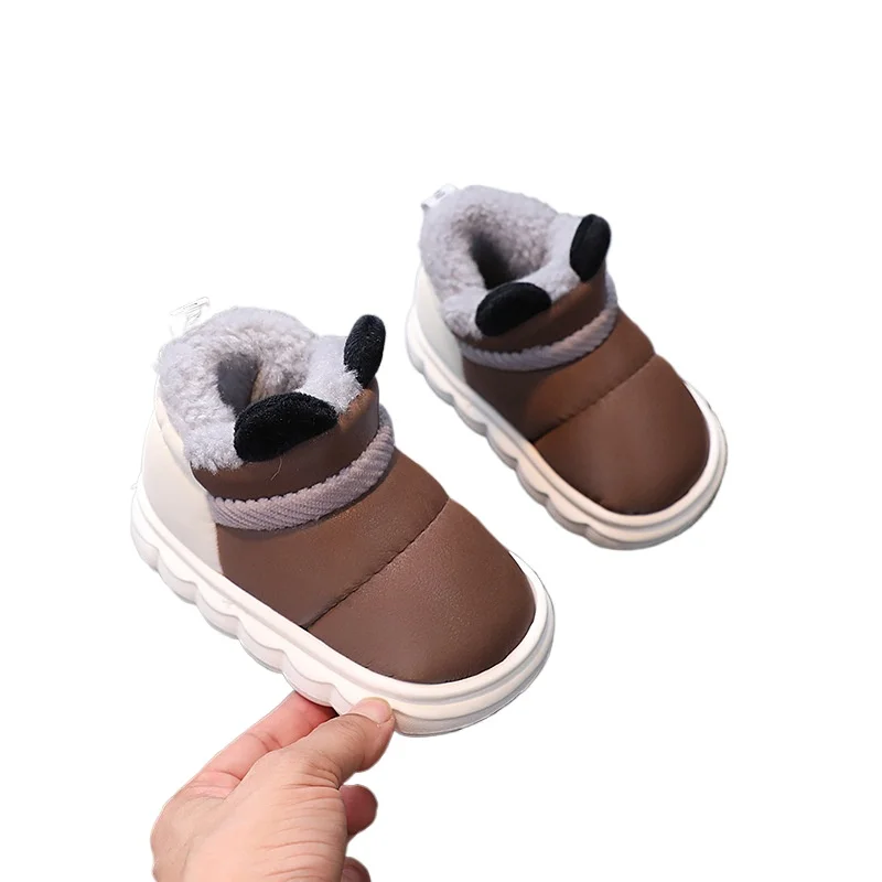 Зимние детские бархатные толстые зимние ботинки 2024 теплые и противоскользящие