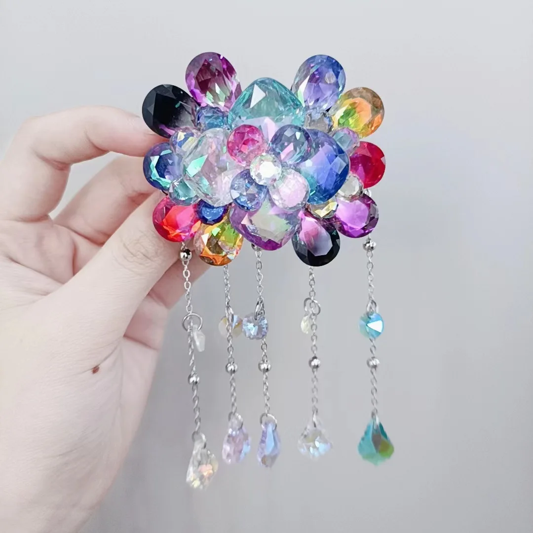 

Antique hairpin headdress flower super fairy wings step forward tassel children hanfu deserve to act the role of crystal
