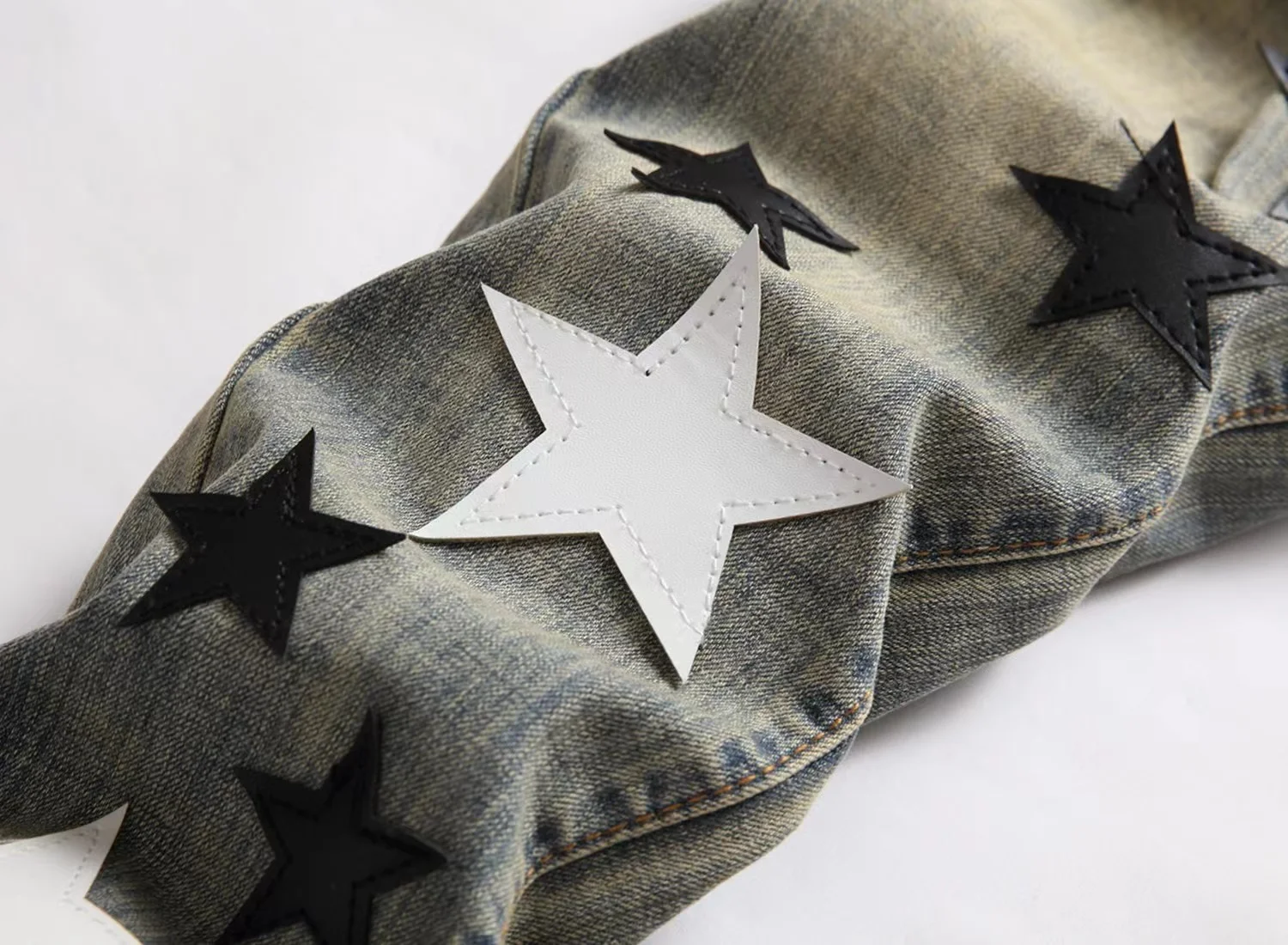 2023 Y2k Casual Jeans Creative Arrangement Letter L Jeans Straight Leg Wide Leg High Street Style Men's and Women's Clothing