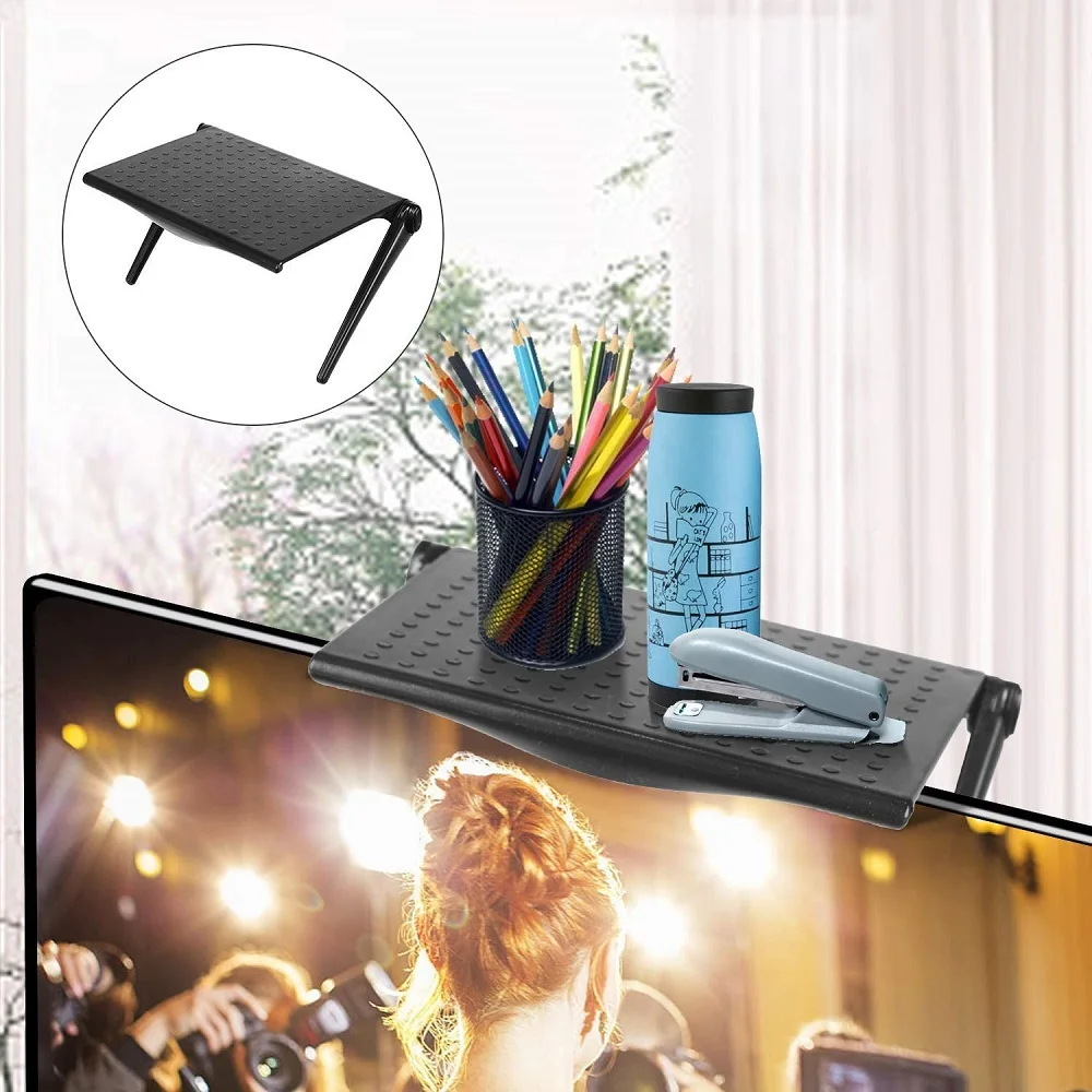 

TV Screen Top Storage Shelf Holder Practical Home Storage Computer Monitor TV Screen Rack Office Multi-functional Organizer