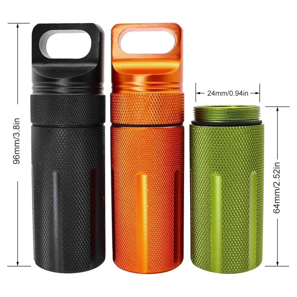 Aluminum EDC Survival Kit Waterproof Seal Bottle Capsule Airtight Case Outdoor Tools Capsule Holder Storage Container Tool images - 6