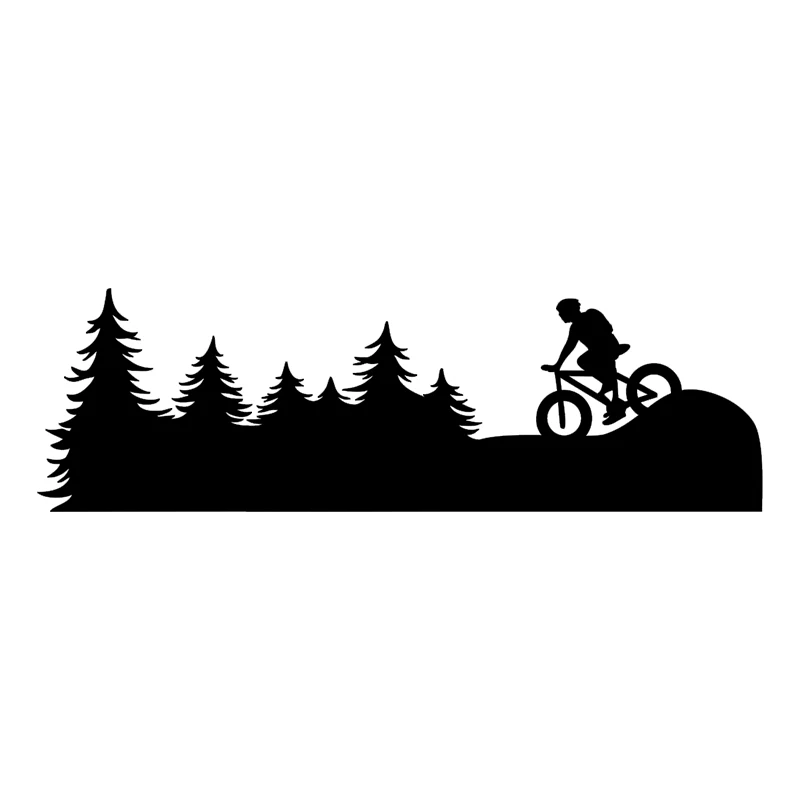 

k586# Mountain Bike Landscape Forest Mountain Vinyl Decal Car Sticker Waterproof Auto Decors for Bumper Rear Window