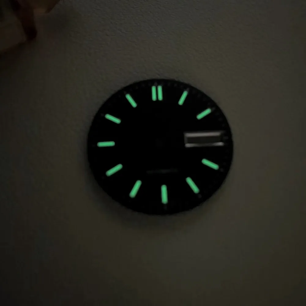 New NH36 dial 28.5mm mechanical watch 4R36 abalone turtle king deep diving surface c3 strong green luminous watch accessories