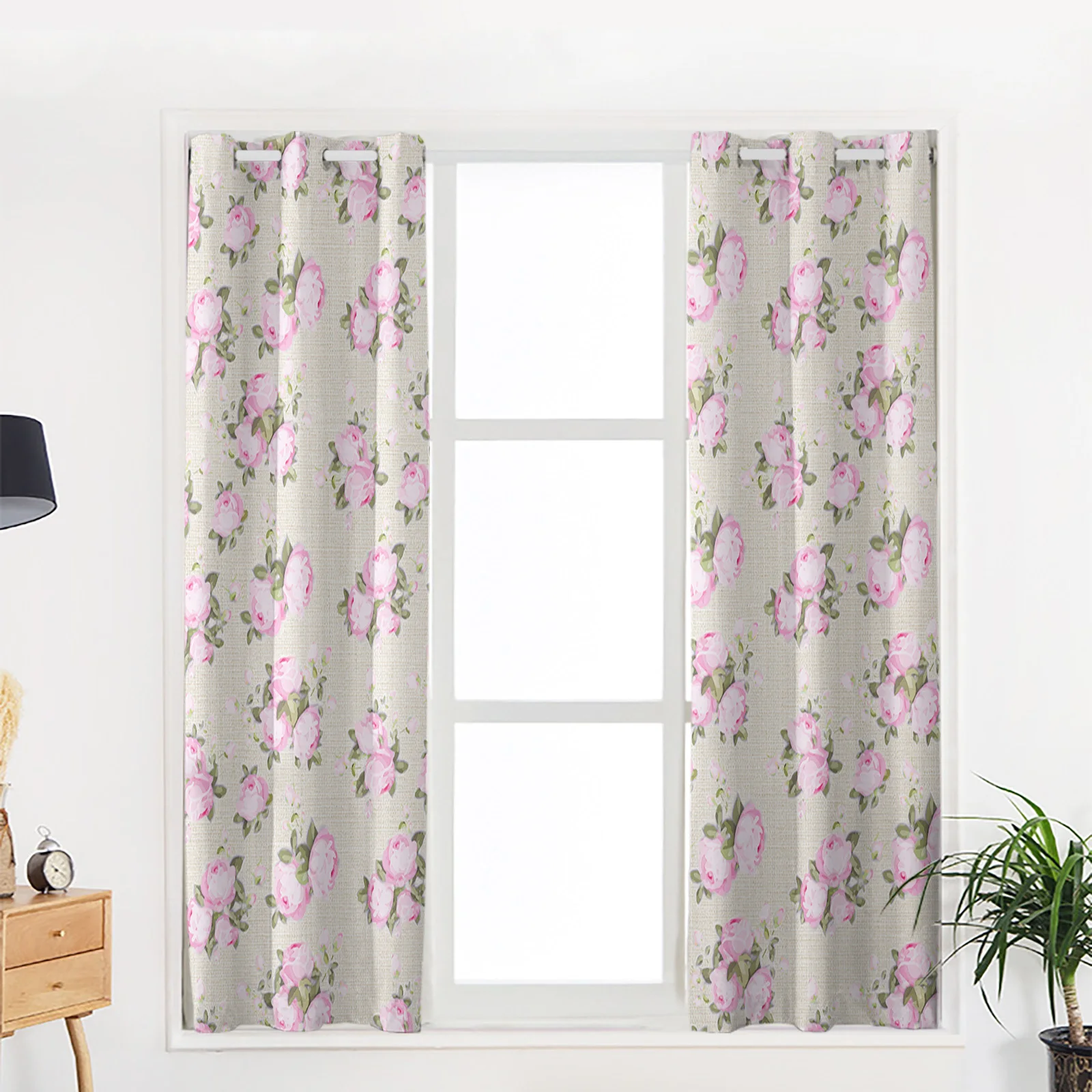 Занавеска для окна с изображением цветов и растений ручная работа занавеска