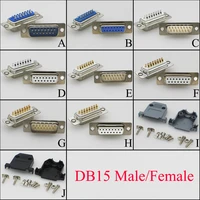 db15 15pin 2 row male to female male serial port connector d sub com connectors 15 pin 15p mini gender changer adapter