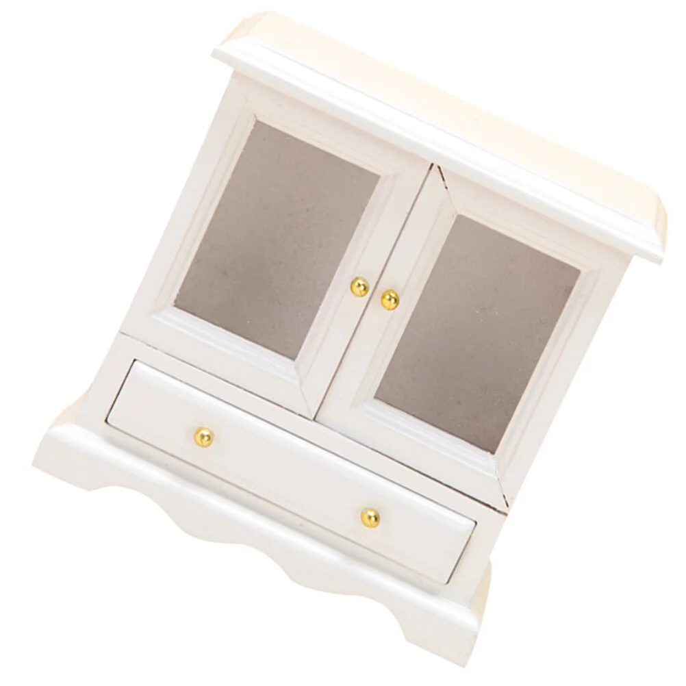 

Kitchen Cabinet Mini Furniture House Accessories Bookshelf Props Decorate Miniature Wooden Tiny