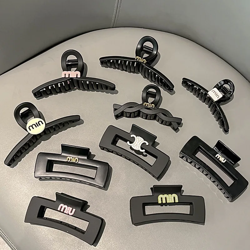 

Женские заколки-крабы для волос, черные крупные заколки-крабы, аксессуары для волос, головные уборы, 2023