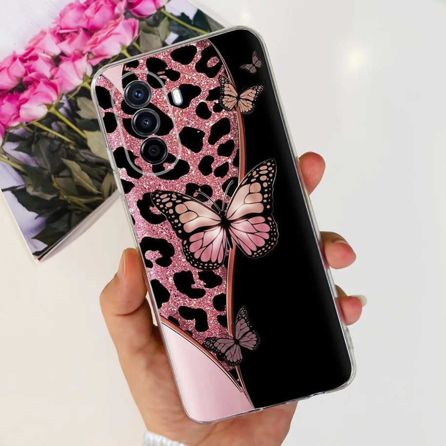 Фото Чехол для Huawei Nova Y70 чехол для Nova Y70 Plus ударопрочный прозрачный силиконовый мягкий бампер с милыми цветами для Huawei Nova Y71 Y 70 чехлы №2